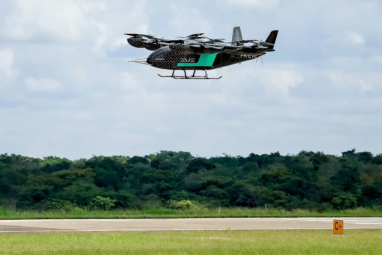 Eve Air Mobility eVTOL prototype in flight